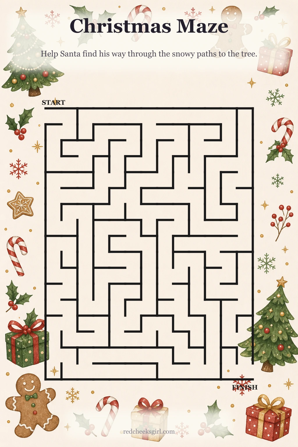 Christmas Maze printable