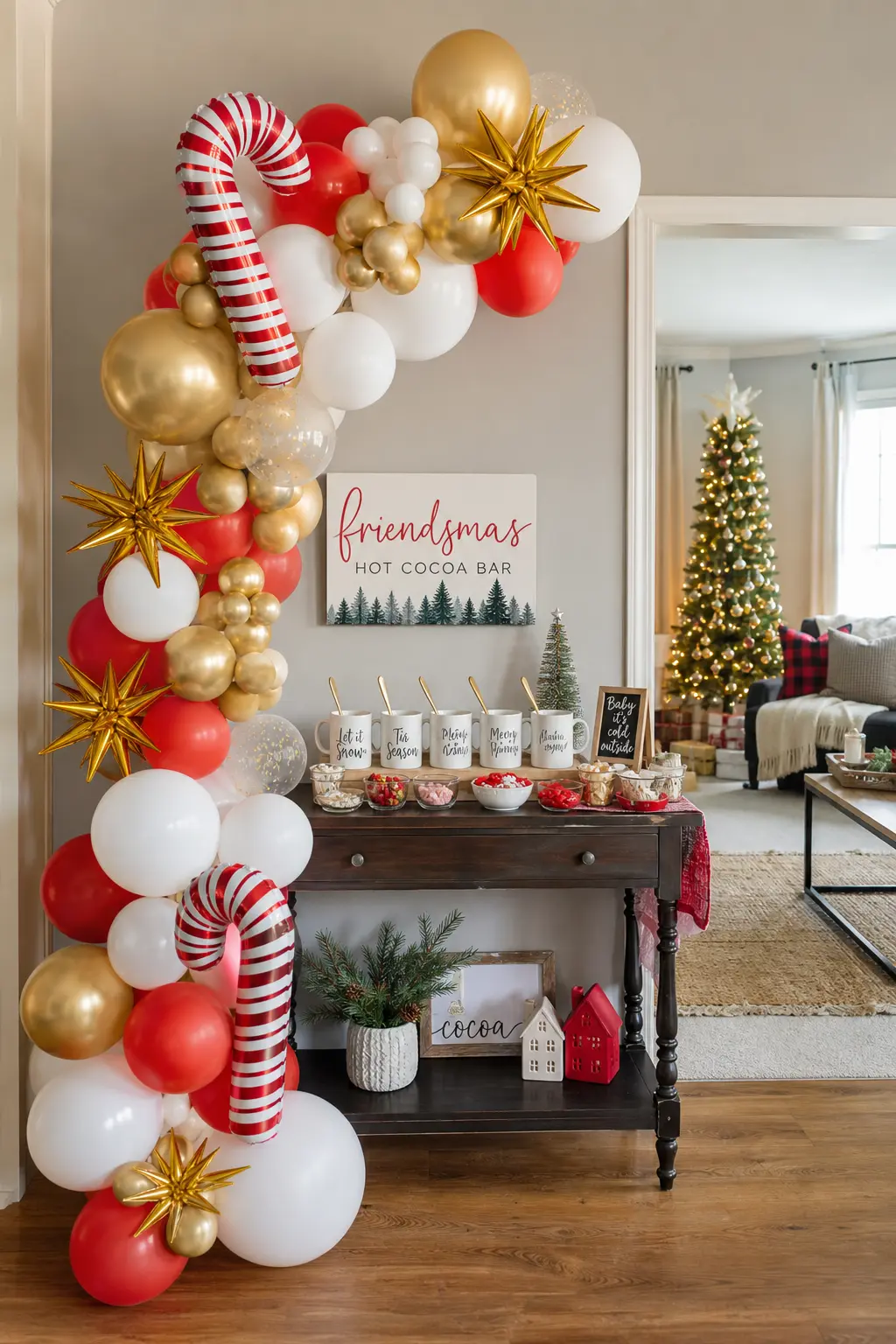 Friendsmas Hot Cocoa Bar — This is the theme for the friend group that wants to gather but not fuss. Christmas party ideas theme