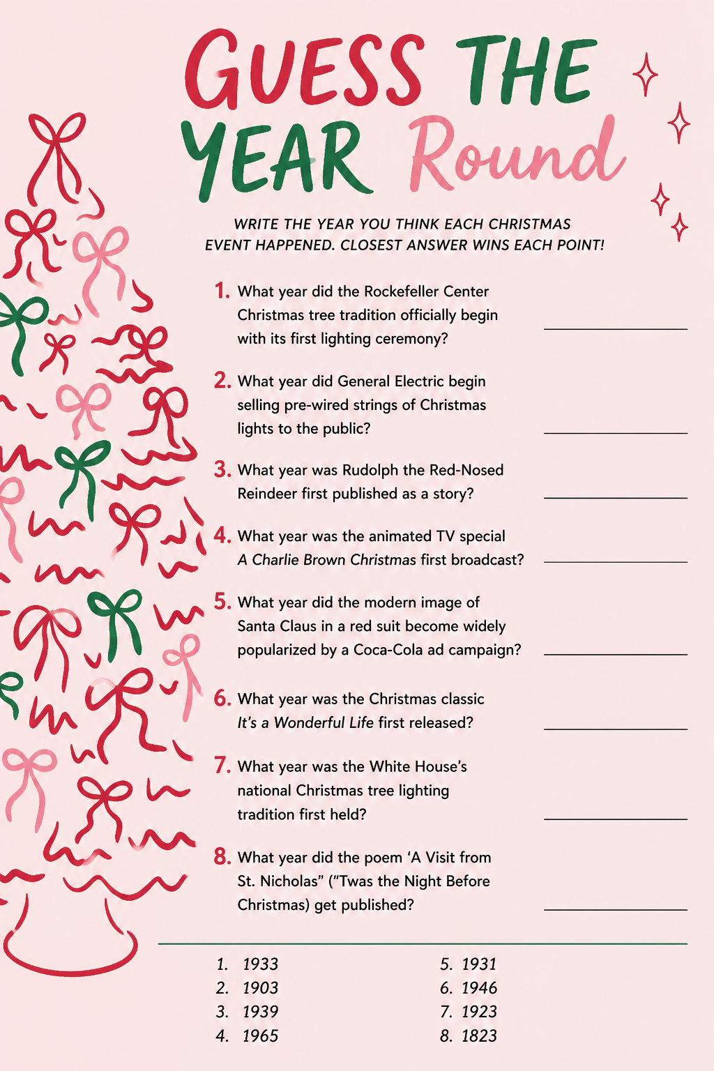 Guess the Year Round printable