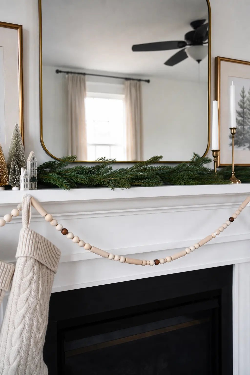 Dowel and Bead Garland With One Stained Bead