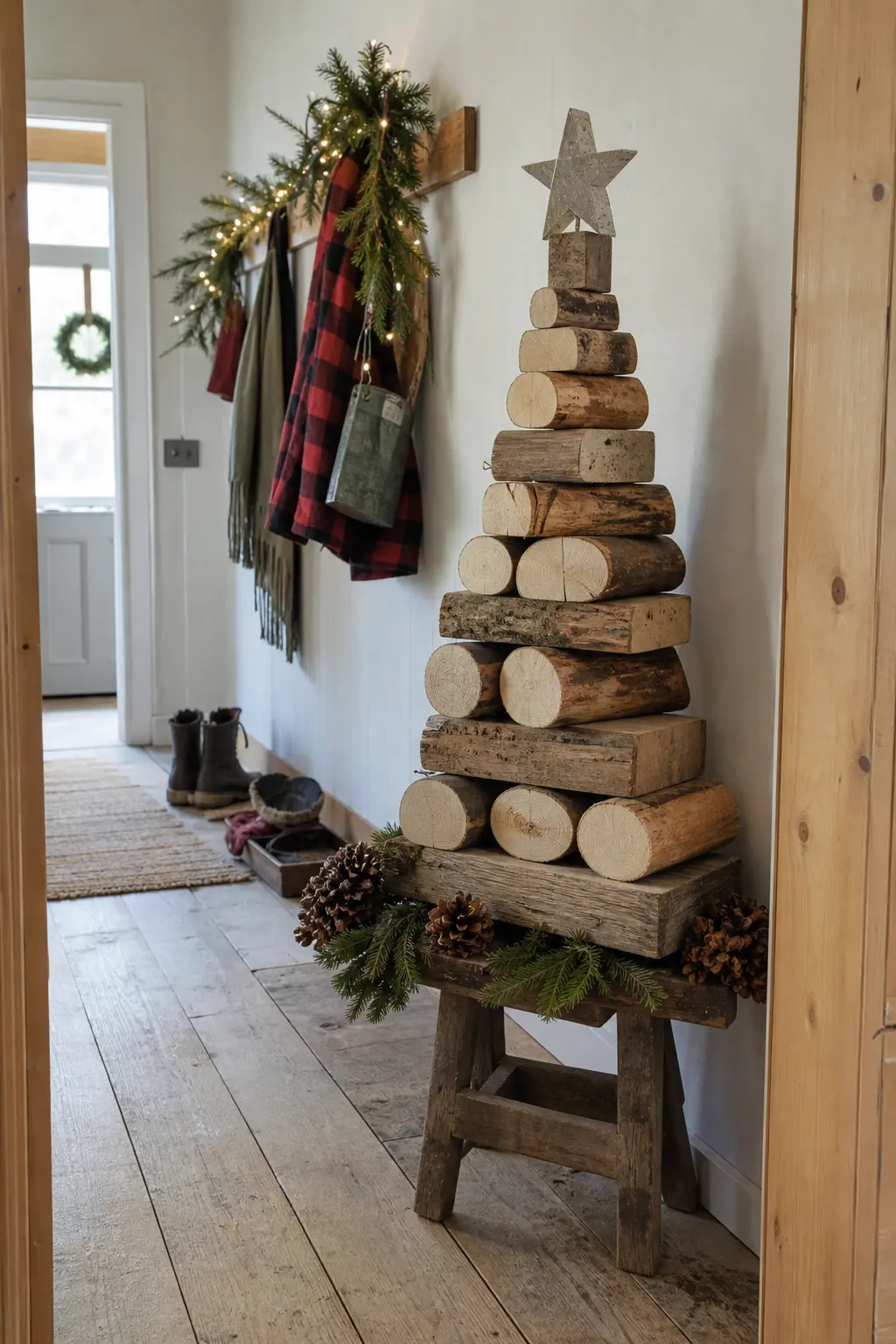 Stacked Offcut Tree With Visible End Grain