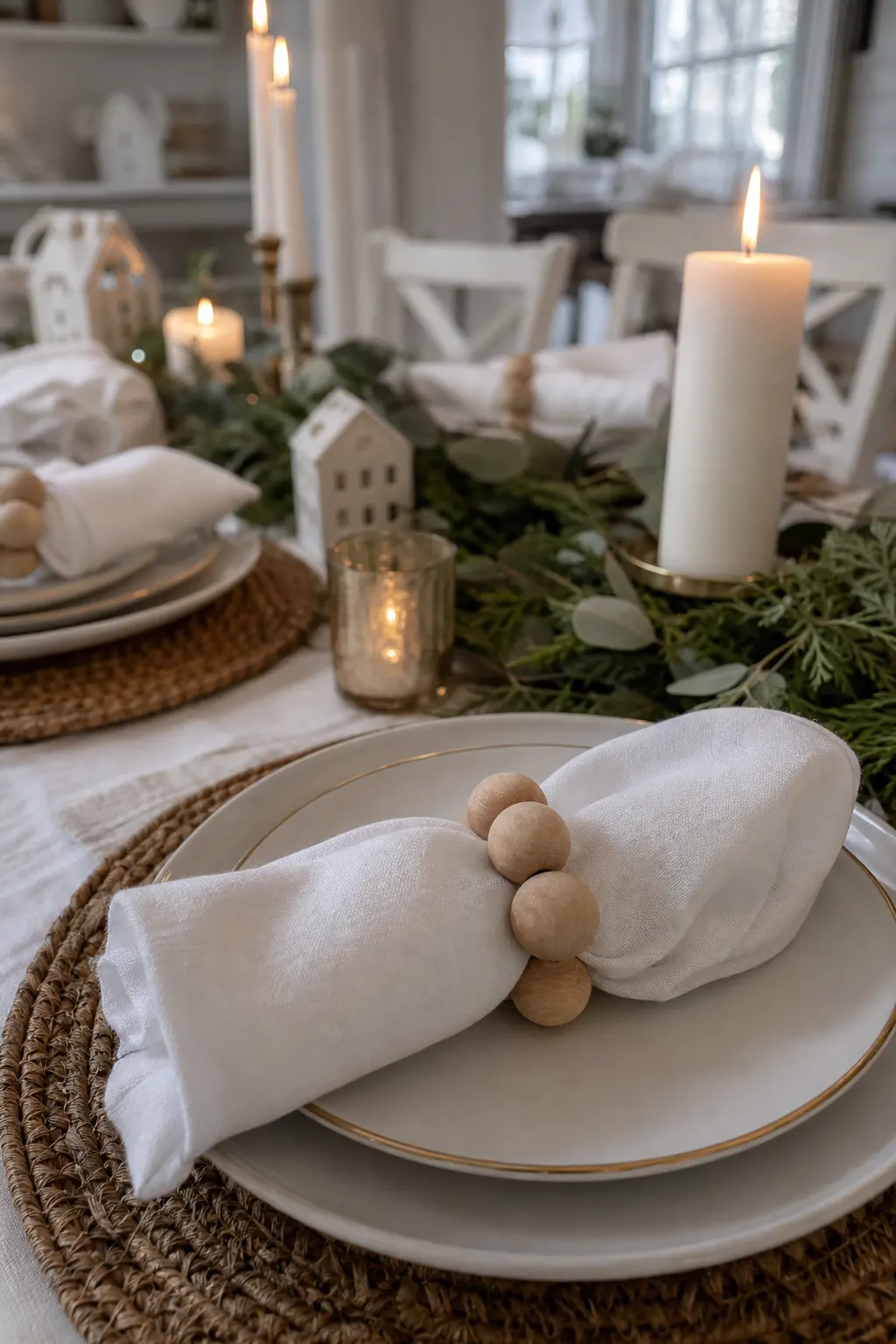 Unfinished Wood Bead Napkin Ring