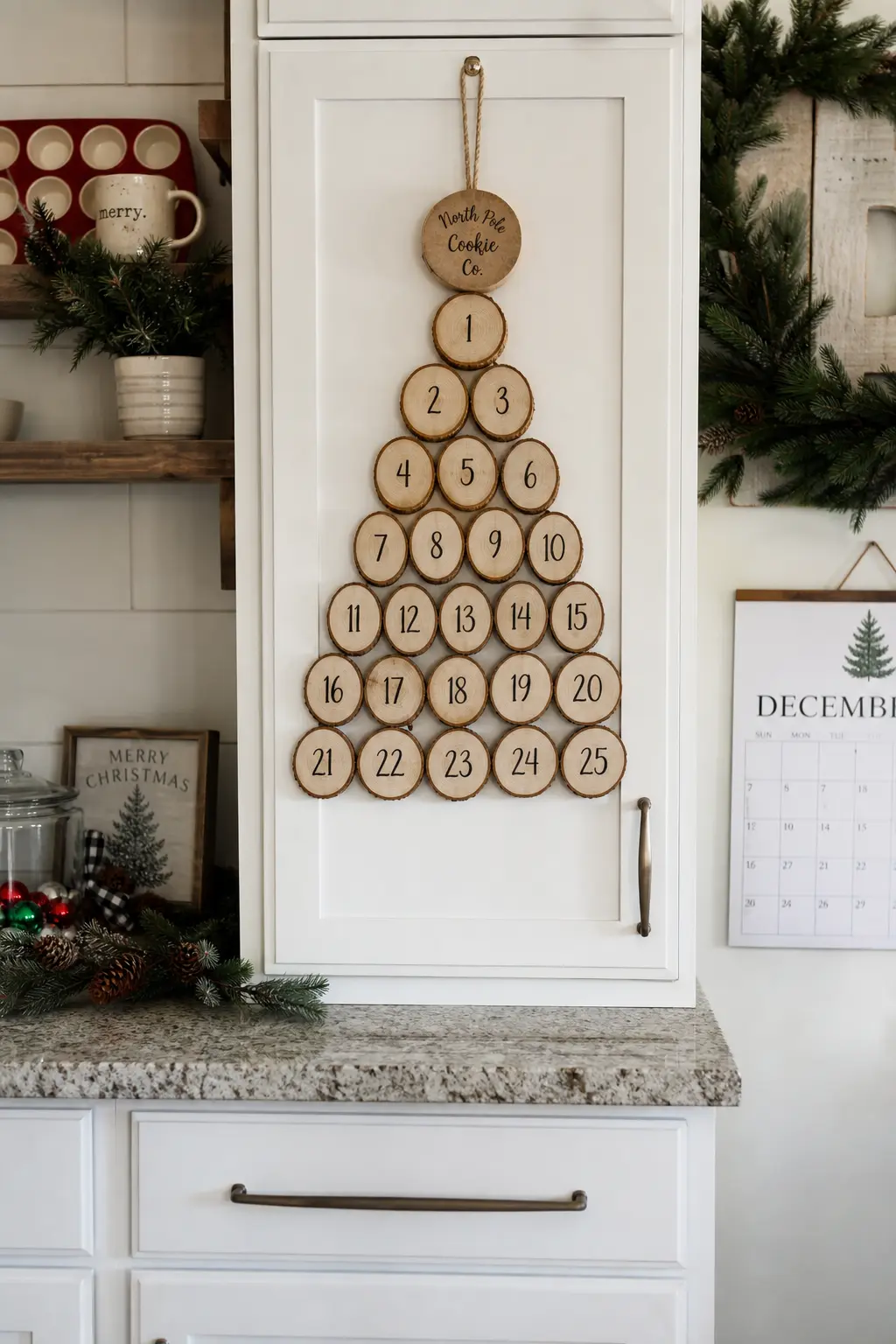 Wood Cookie Advent Calendar With Branded Centre Disc