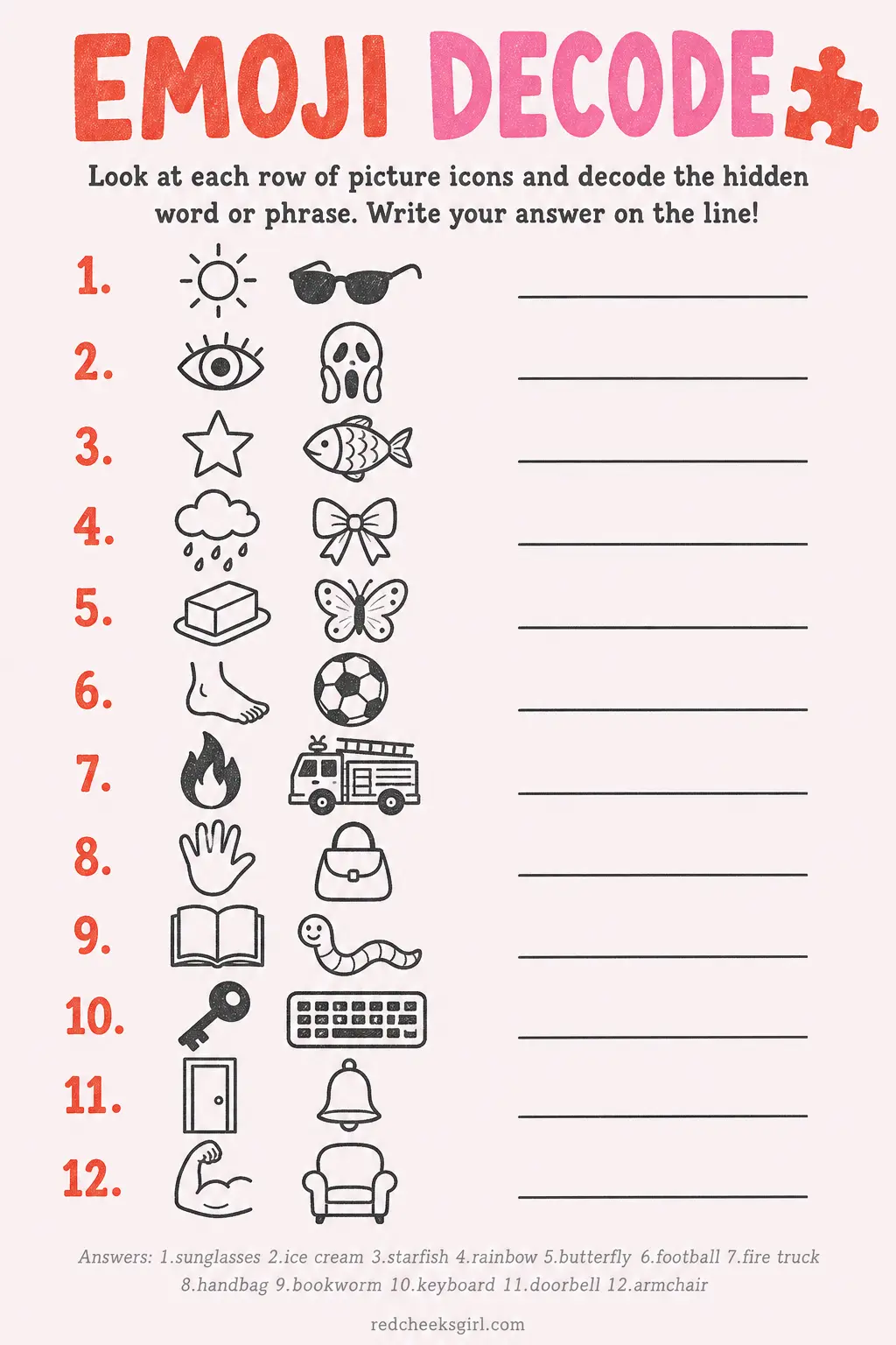 Emoji Decode printable