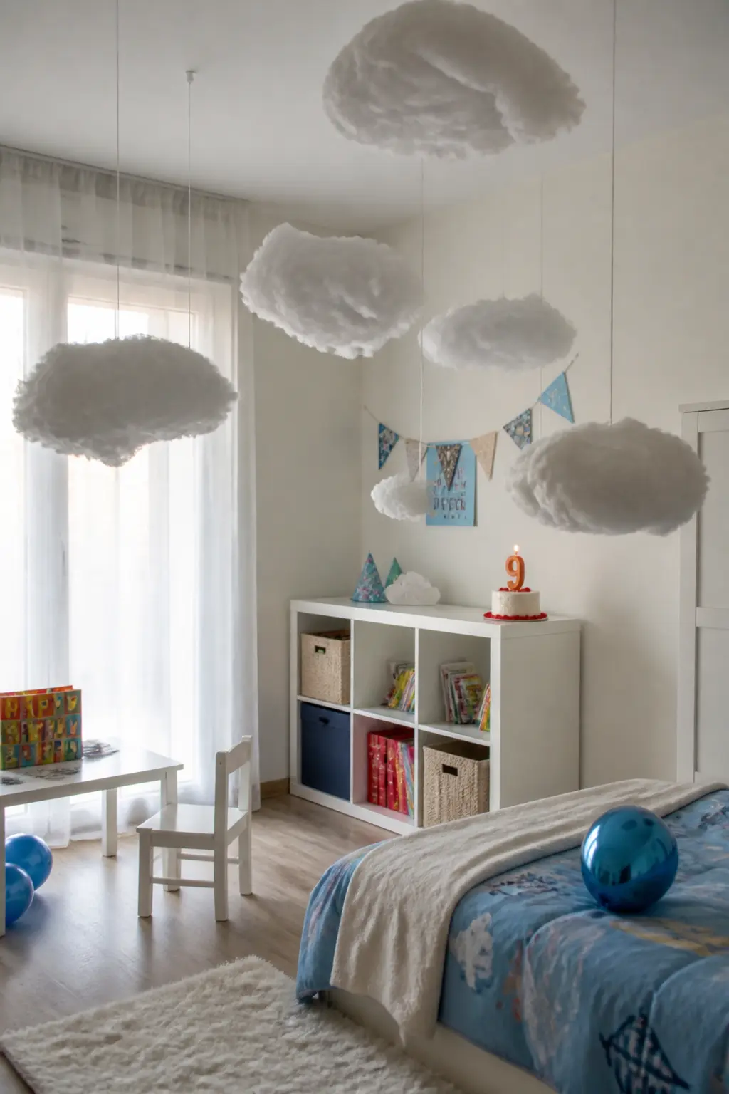 Cotton Wool Clouds Hung at Different Heights
