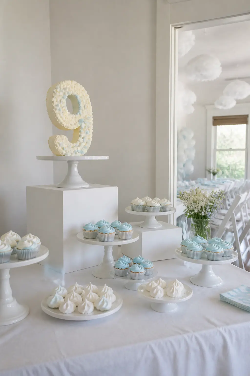 The Dessert Table Built on White Tiers