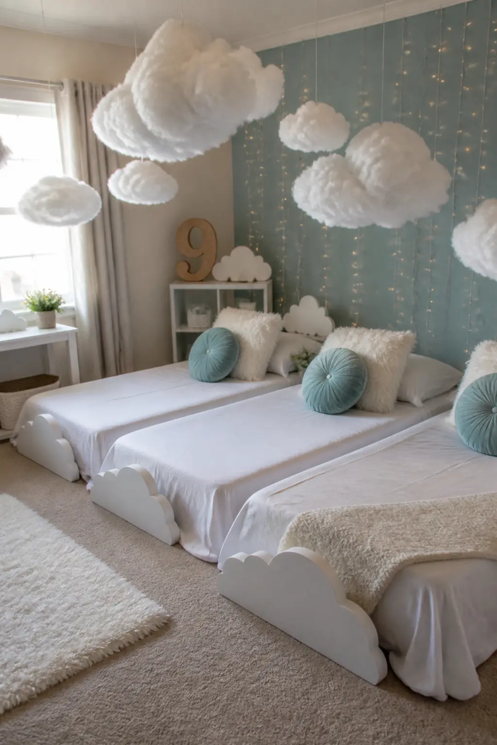 Sleepover Beds Made to Look Like Clouds