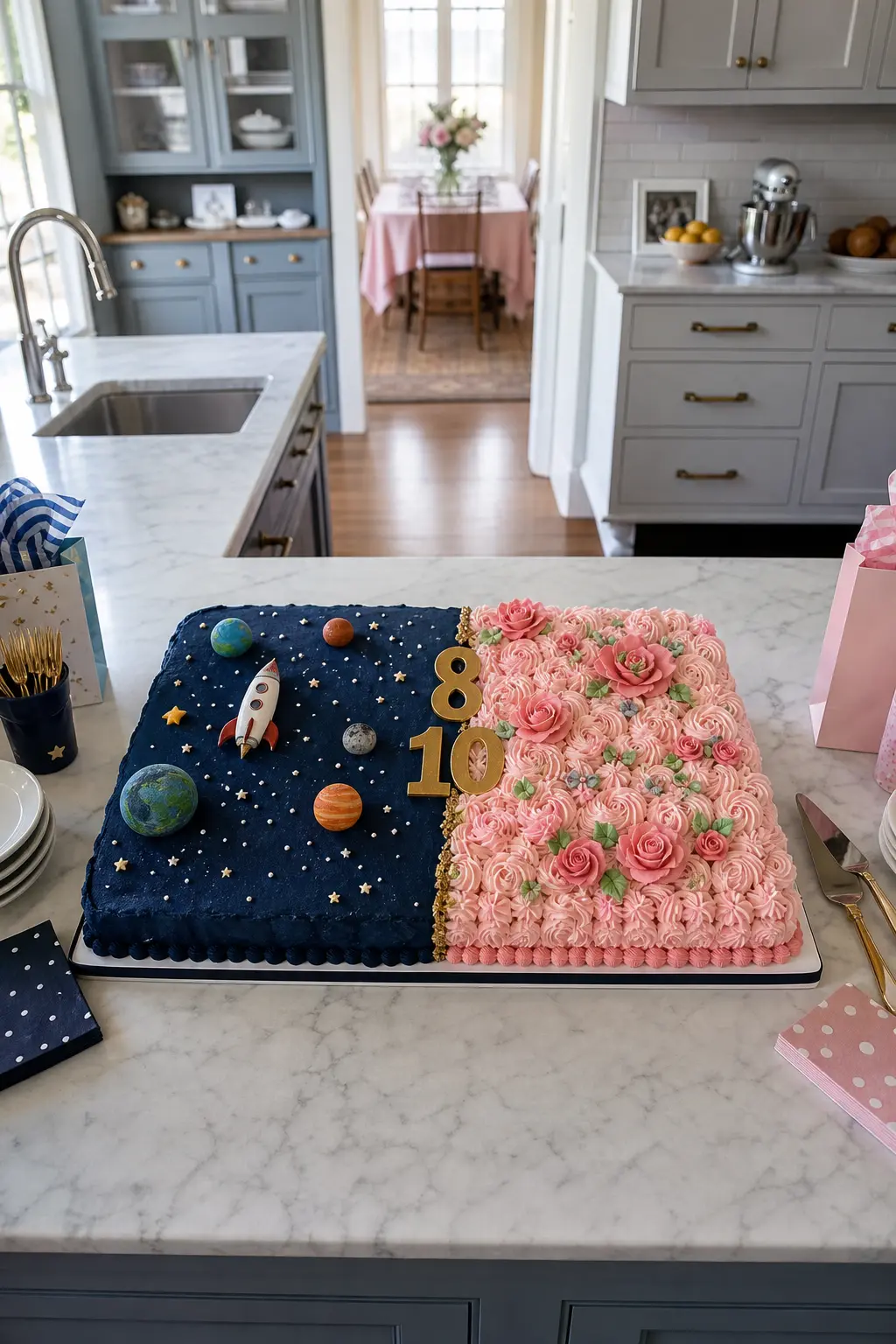 A Joint Cake with Two Designs Meeting in the Middle