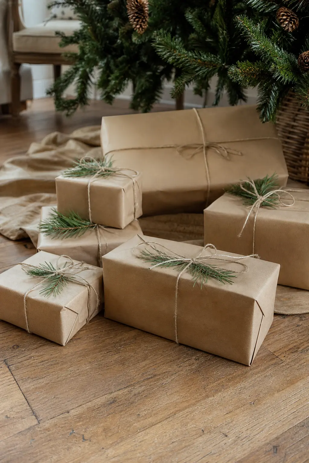 Brown Paper Wrapping with String