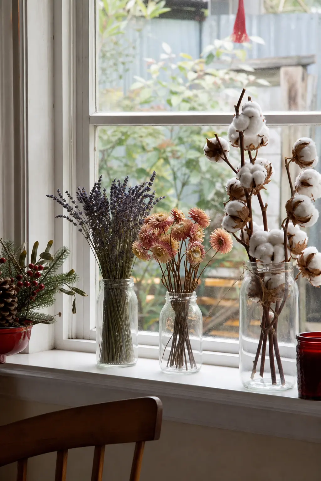 Dried Flowers in a Jam Jar