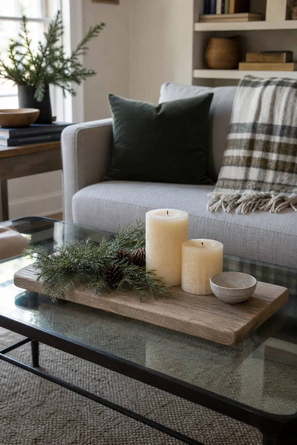 A Scrubbed Pine Board as a Tray