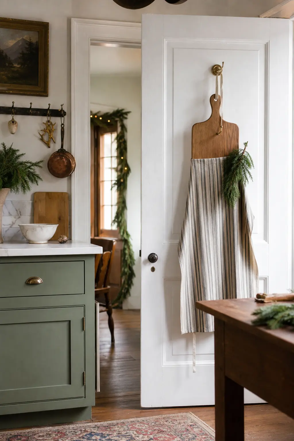 A Wooden Apron Hung as Decoration
