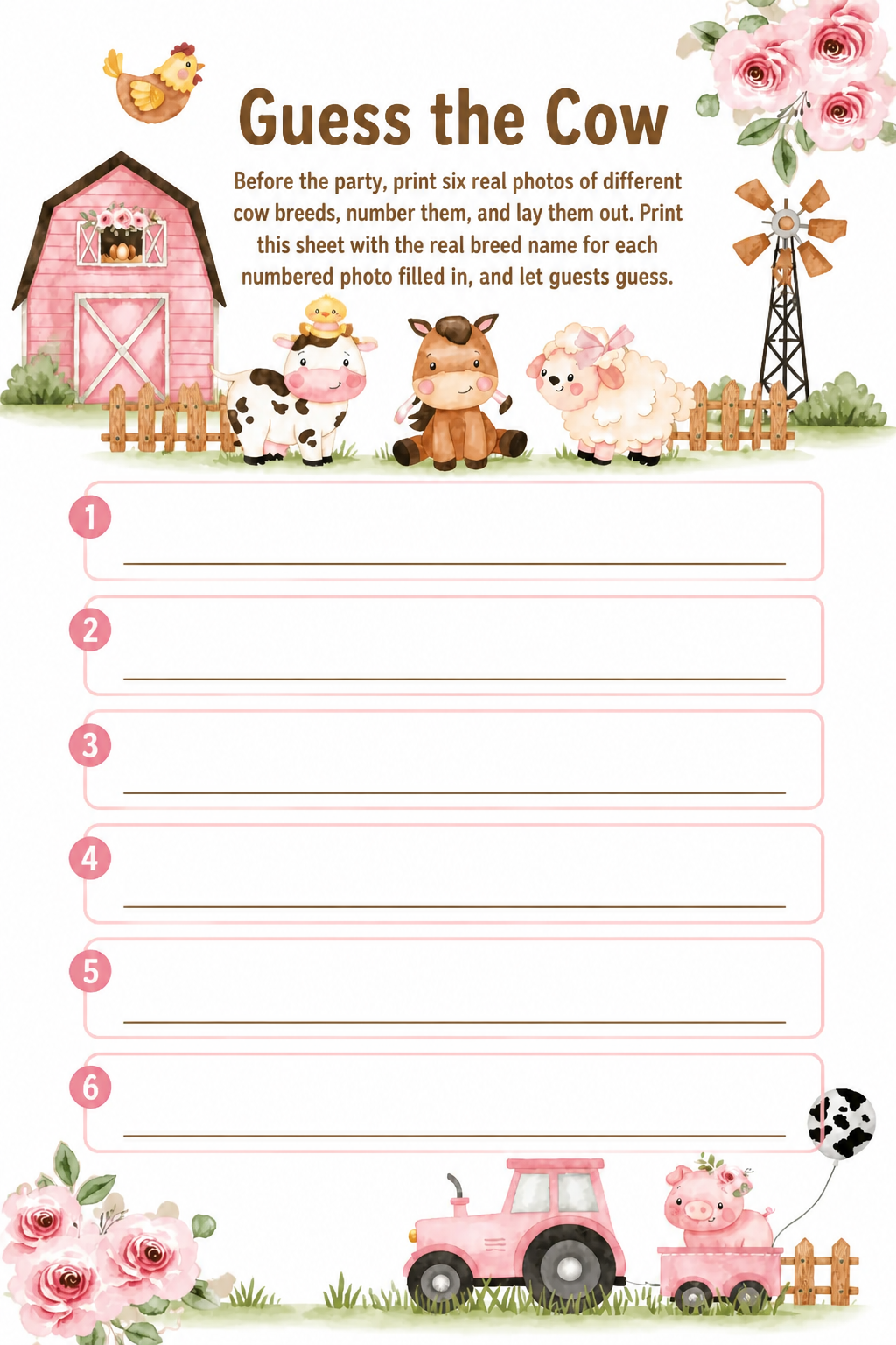 Guess the Cow printable