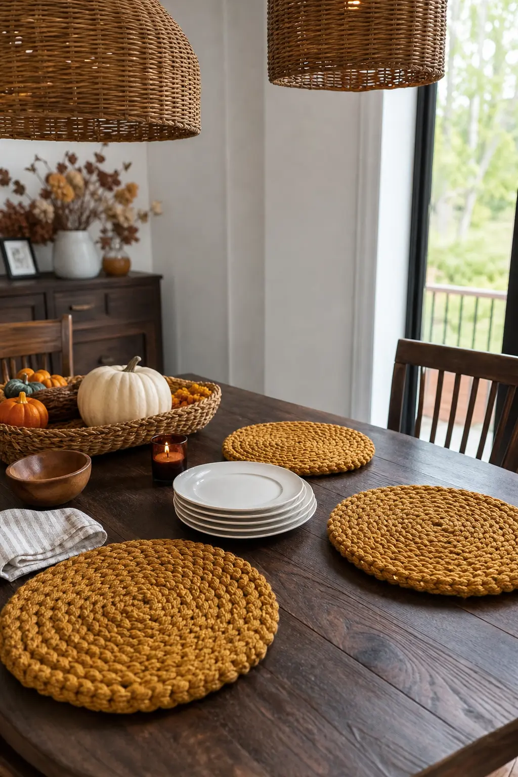 A Chunky Crochet Placemat Set
