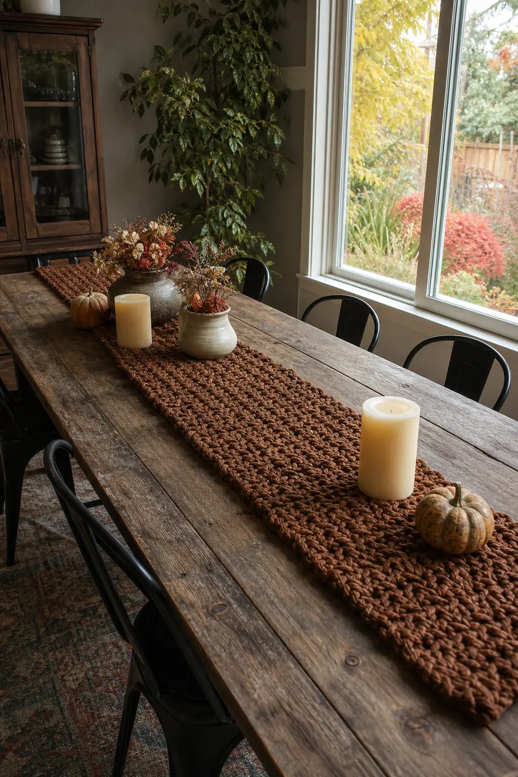 A Chunky Crochet Table Runner
