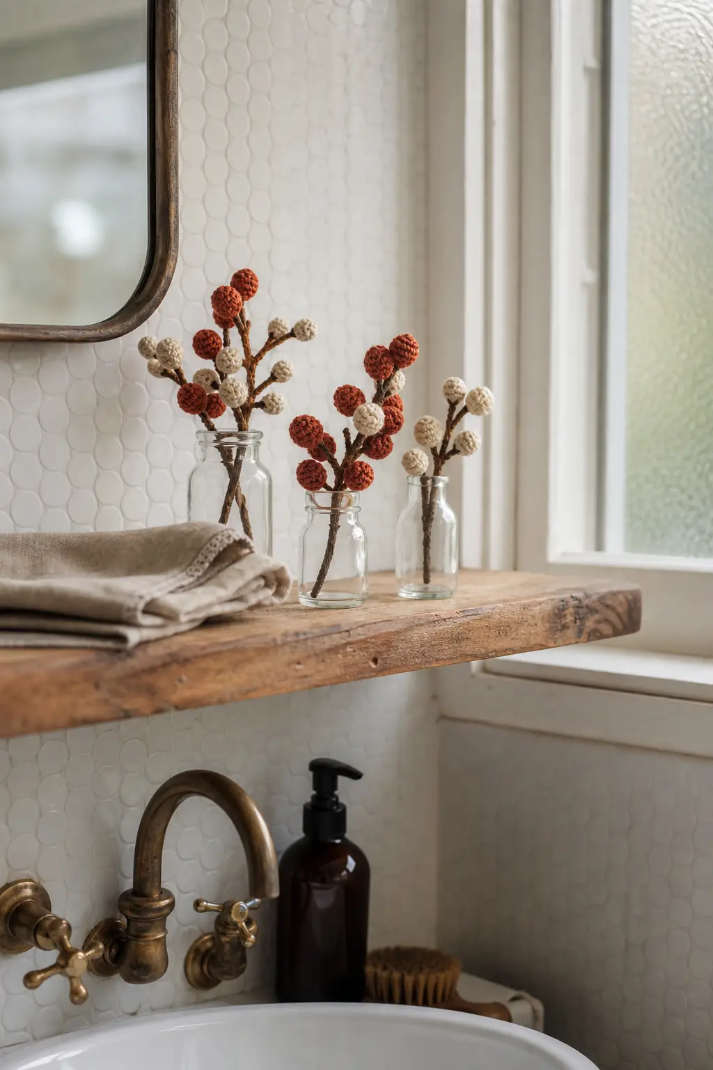 A Crochet Berry Sprig in a Jar