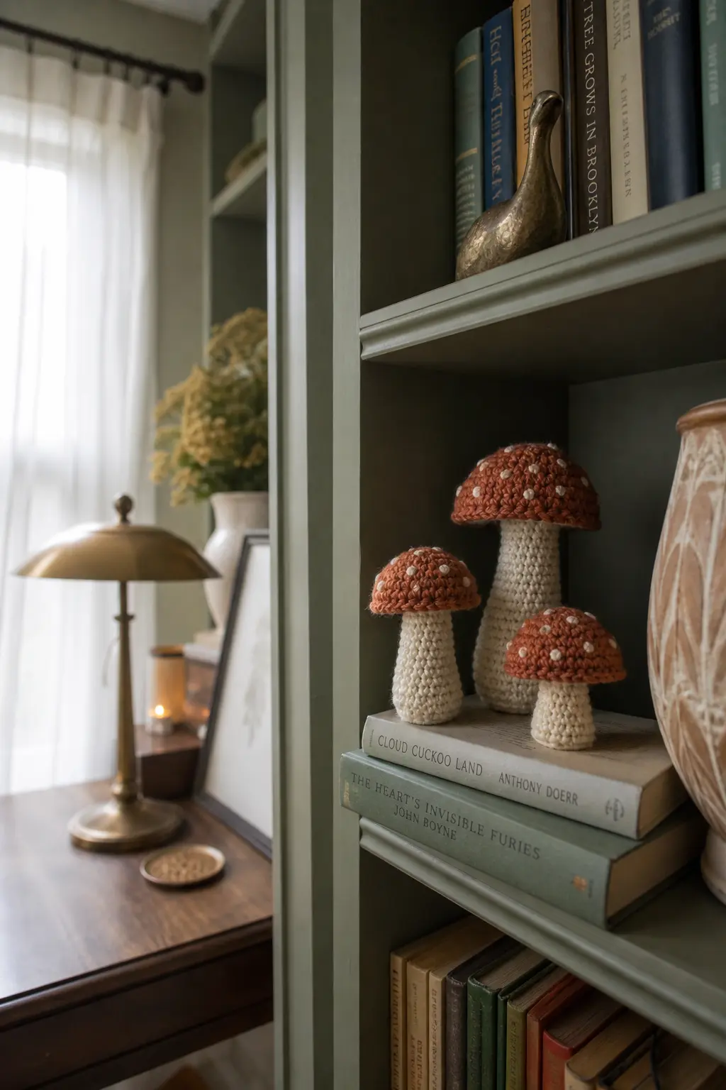 A Crochet Mushroom Trio, Mixed Heights