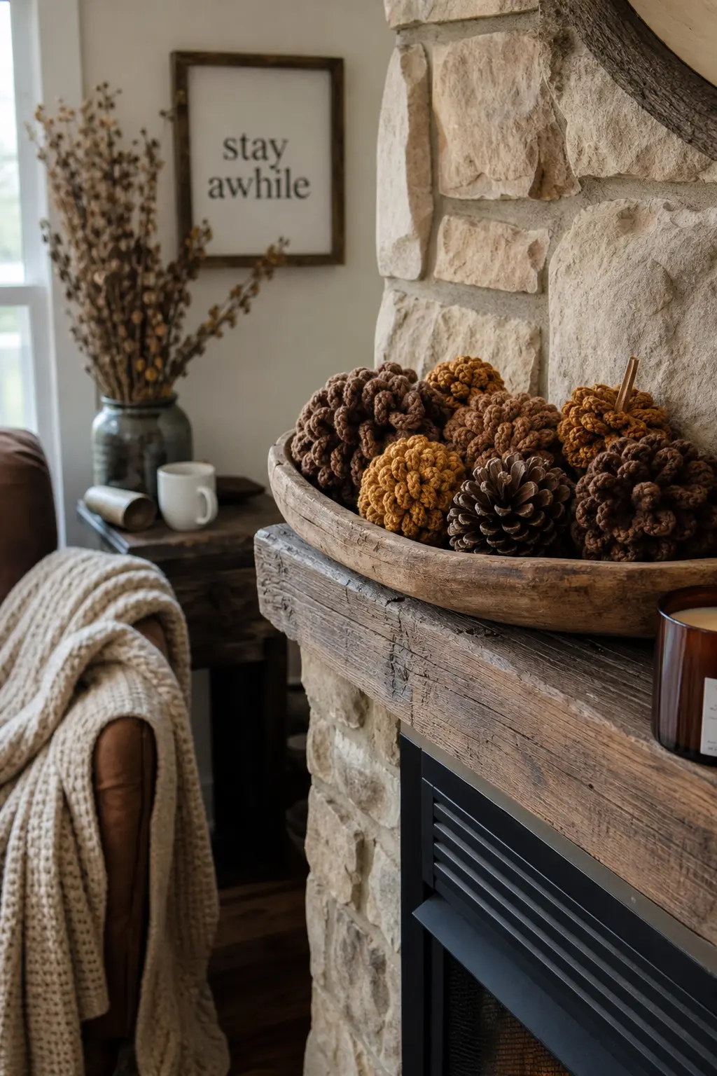 A Crochet Pinecone Cluster
