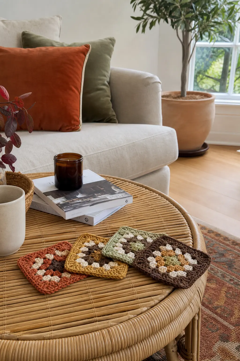 A Granny Square Coaster Set