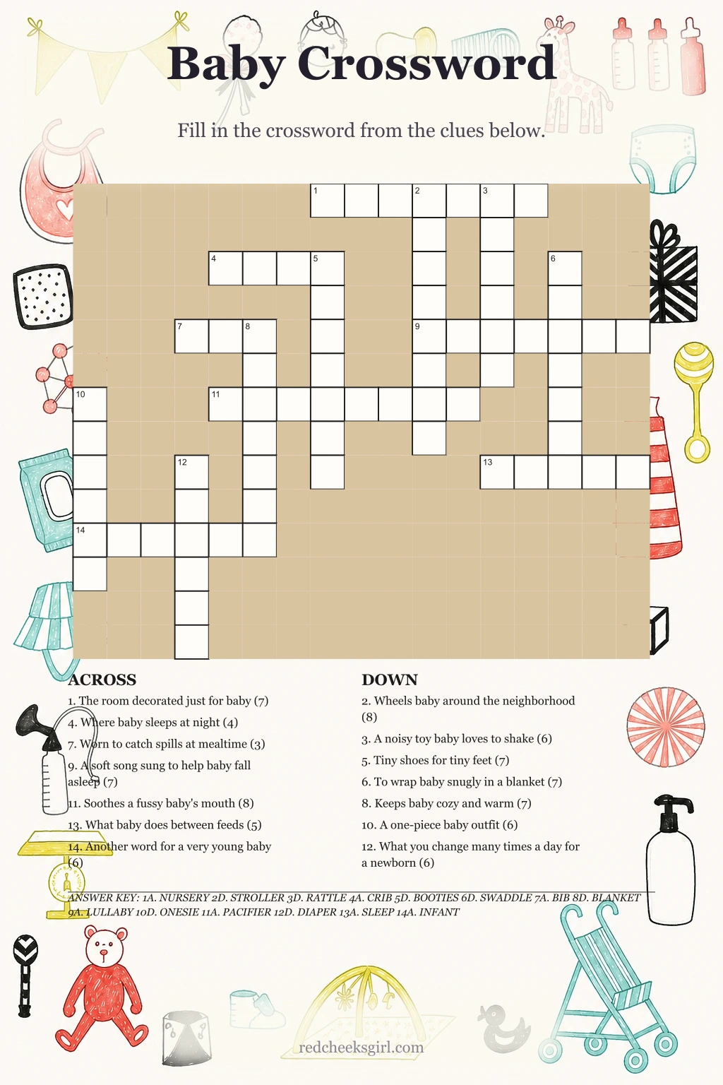 Baby Crossword printable