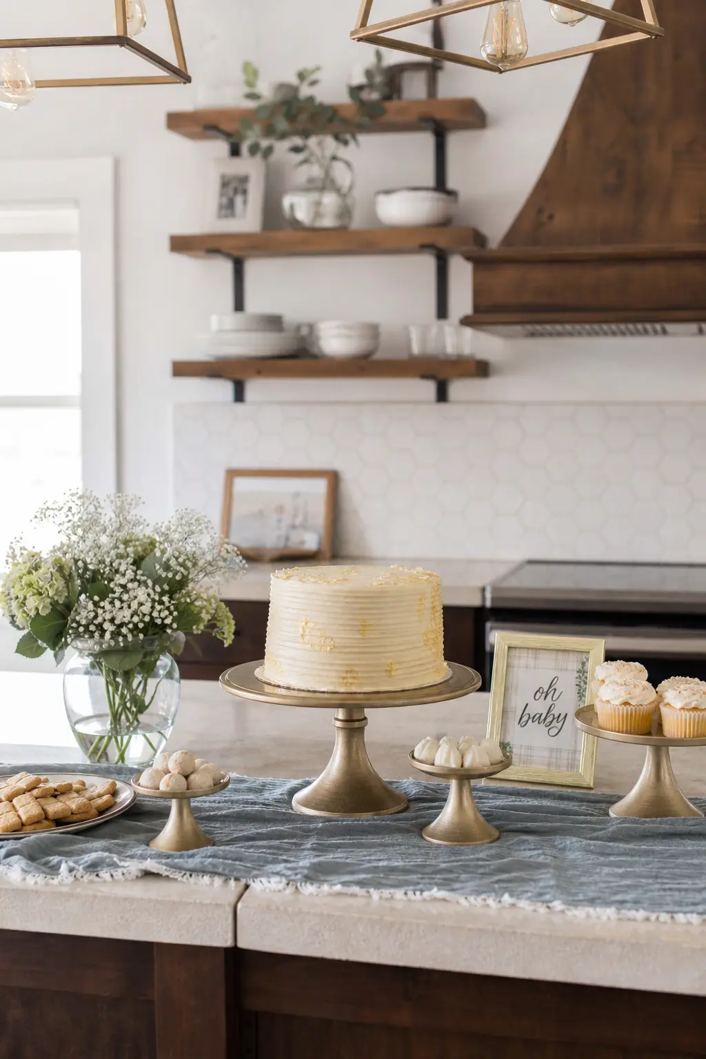 Cake Stand Painted to Match the Room's Metal Accents