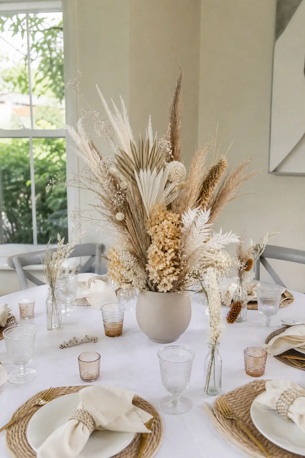 Centrepiece of Dried Florals Wired Together