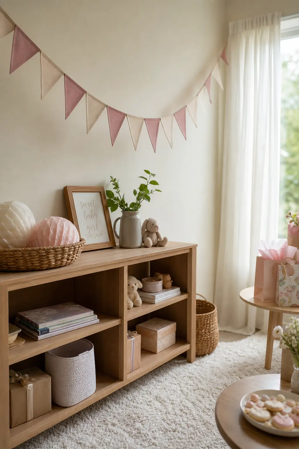 Fabric Bunting Hemmed on a Machine