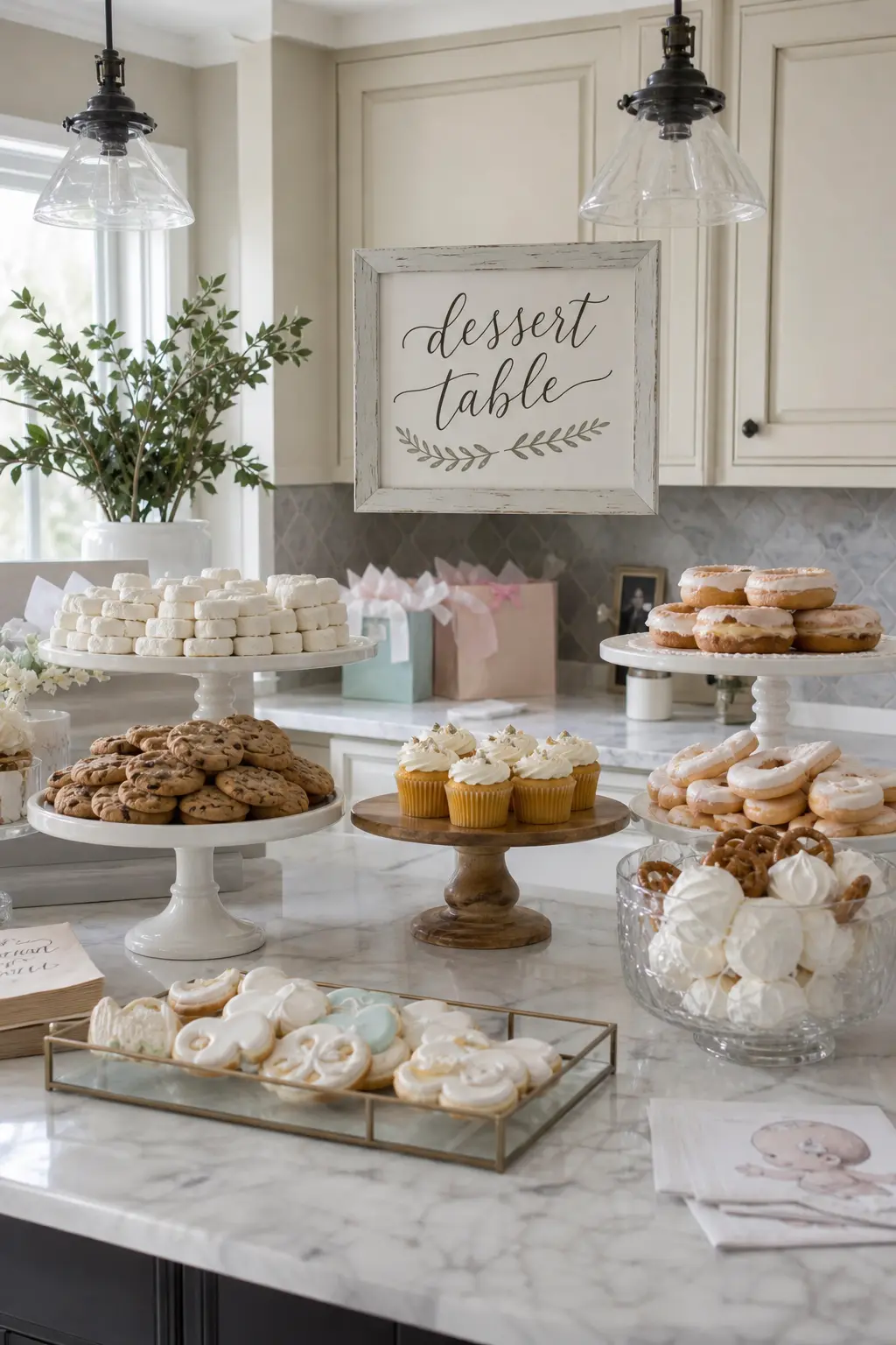 Hand Lettered Dessert Table Sign in the Same Hand as the Welcome Sign