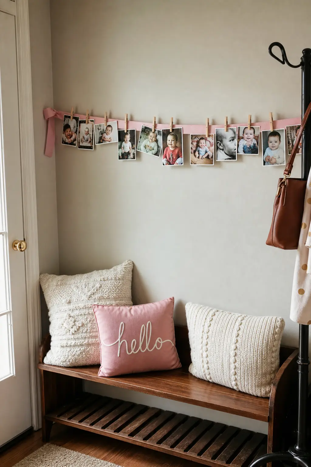 Photo Display Strung on Ribbon