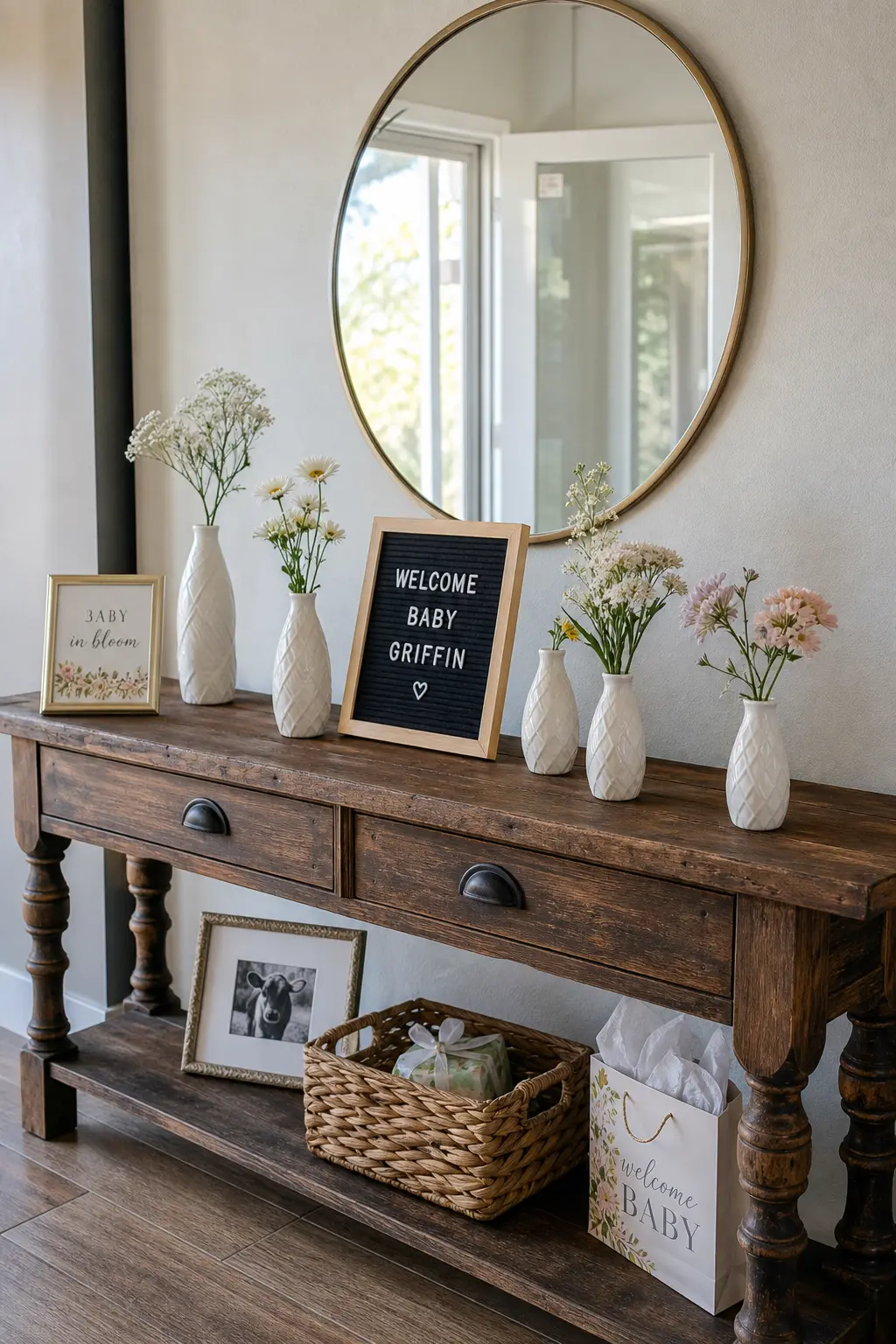 Welcome Table Styled with One Repeated Vessel Shape Throughout