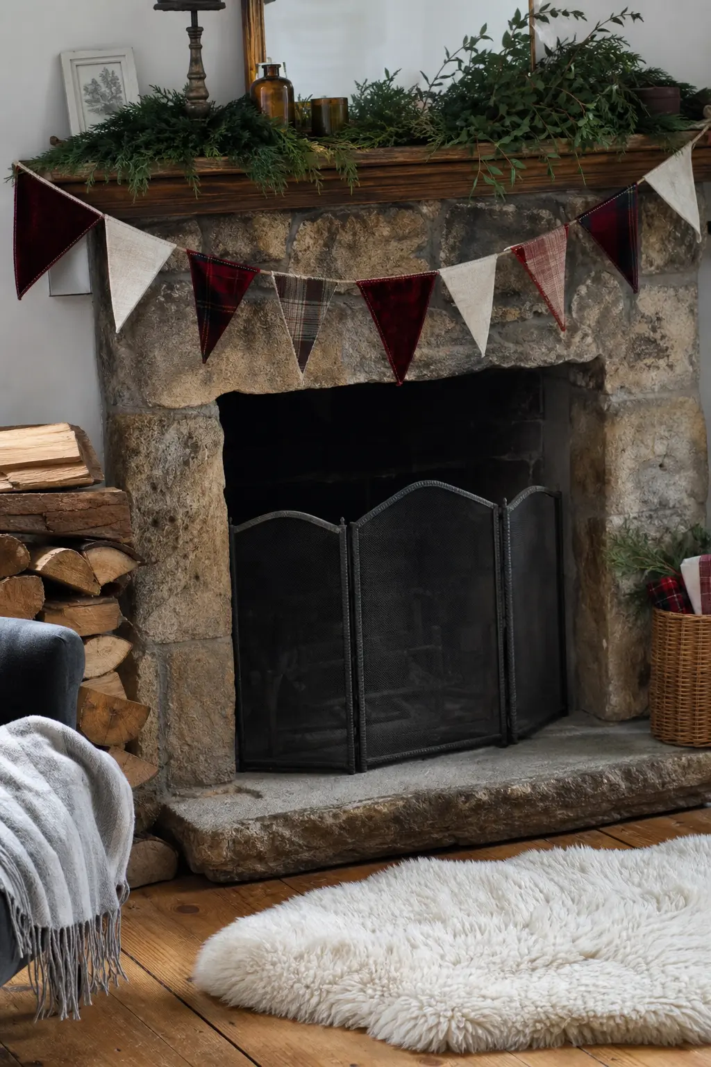 Fireplace Span in Fabric Scraps
