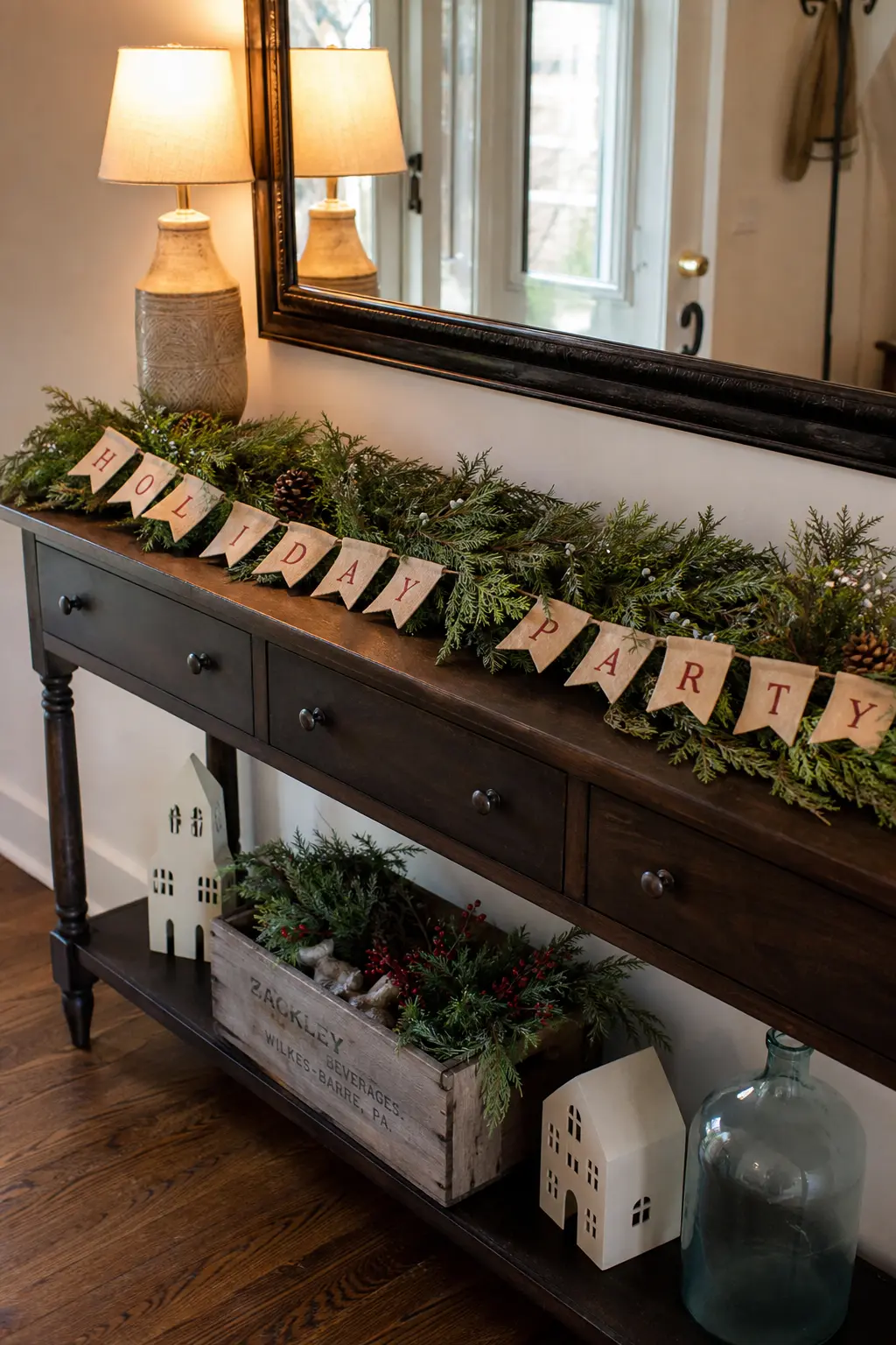 Garland with Letters Between Greenery