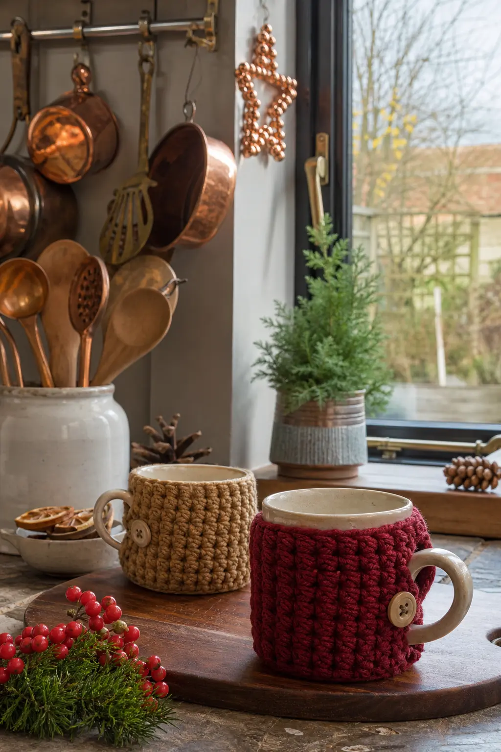 A Mug Cosy in Half Trebles