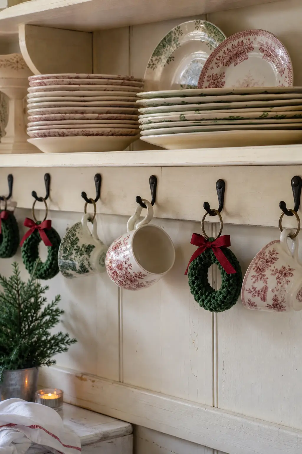A Tiny Wreath on a Curtain Ring