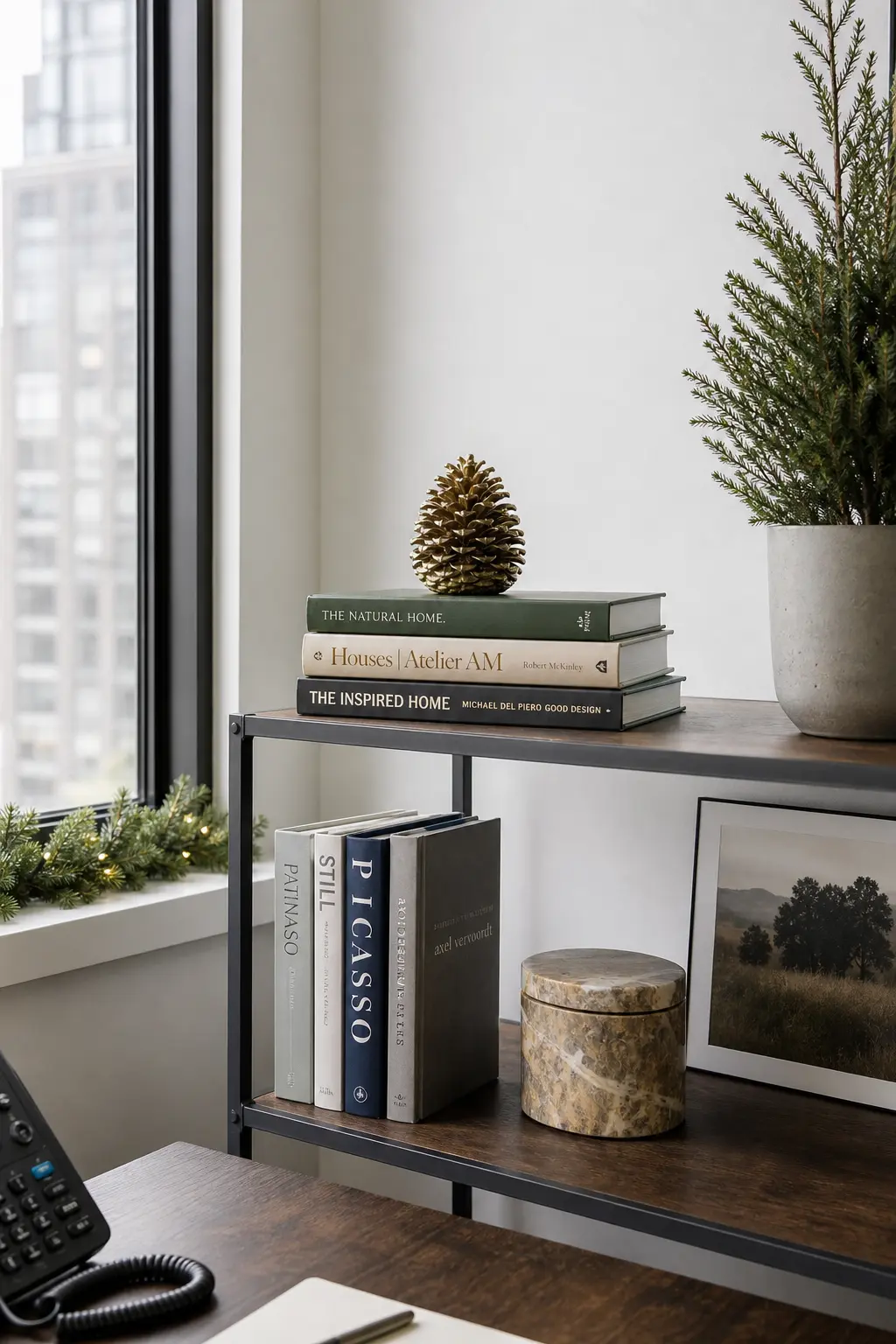 A Stacked Book Plinth with One Ornament
