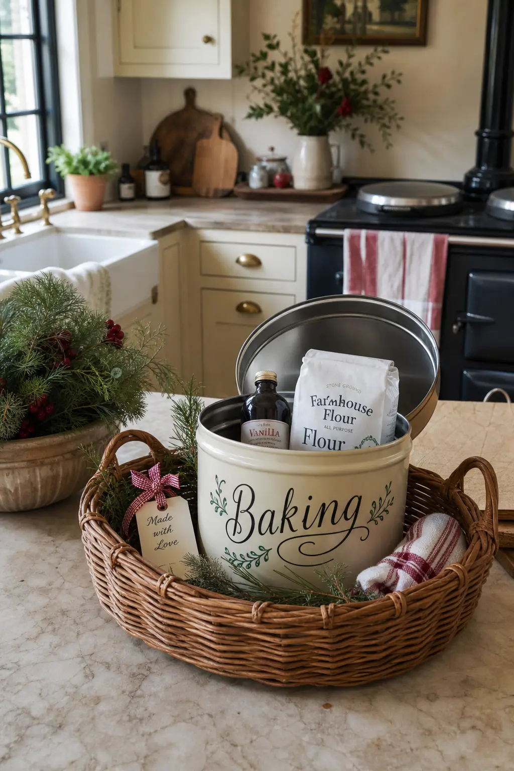 Baking Basket Around a Hand Lettered Tin