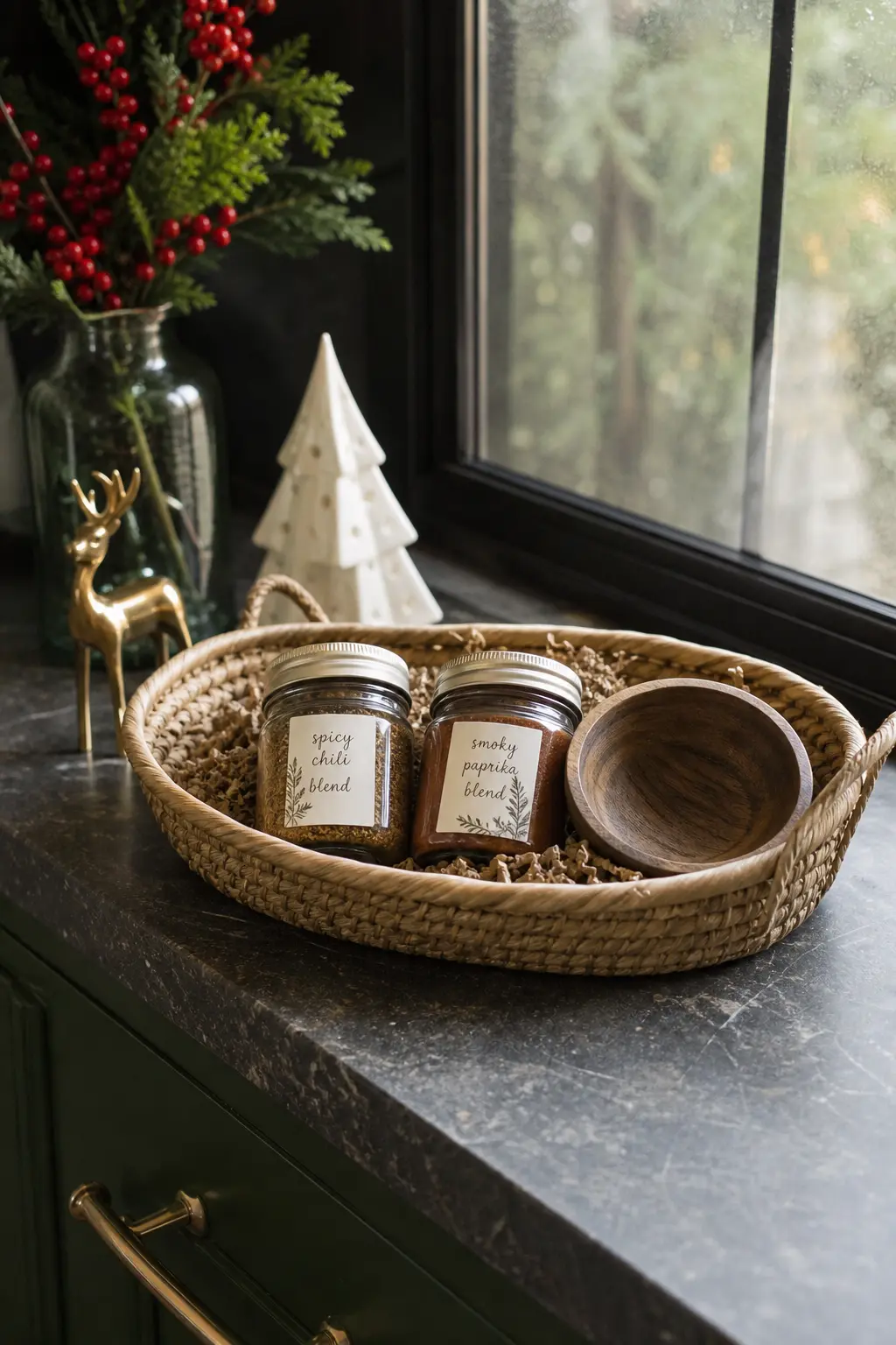 Spice Basket Around a Hand Mixed Blend