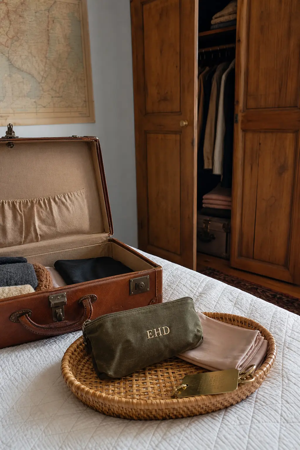 Travel Basket Around a Stitched Pouch