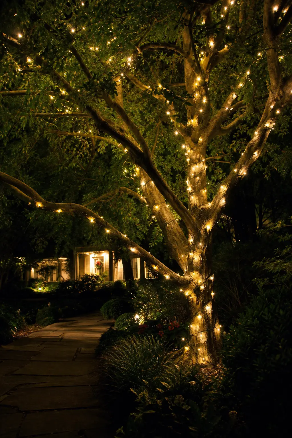 The Tree in the Garden Lit from the Base