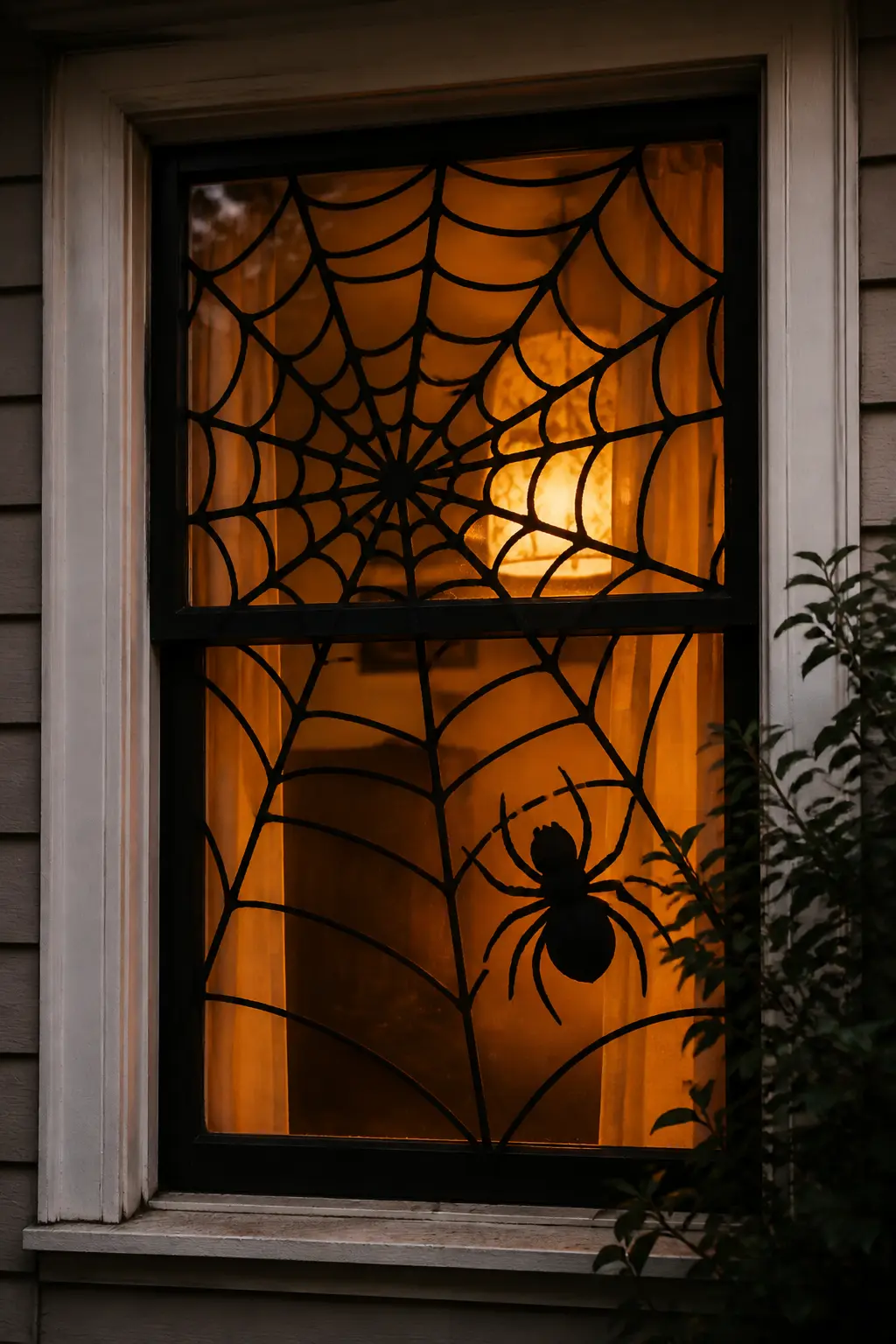 Spider in a Web — Cut a spider body and legs as one piece, then cut the web separately as a large circle with radiating and spiral lines removed. Diy halloween