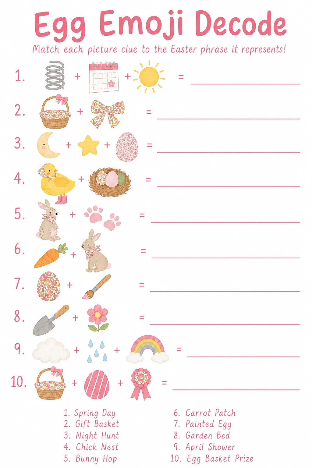 Egg Emoji Decode printable