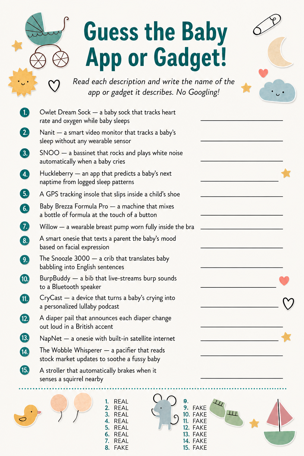Guess the Baby App or Gadget printable