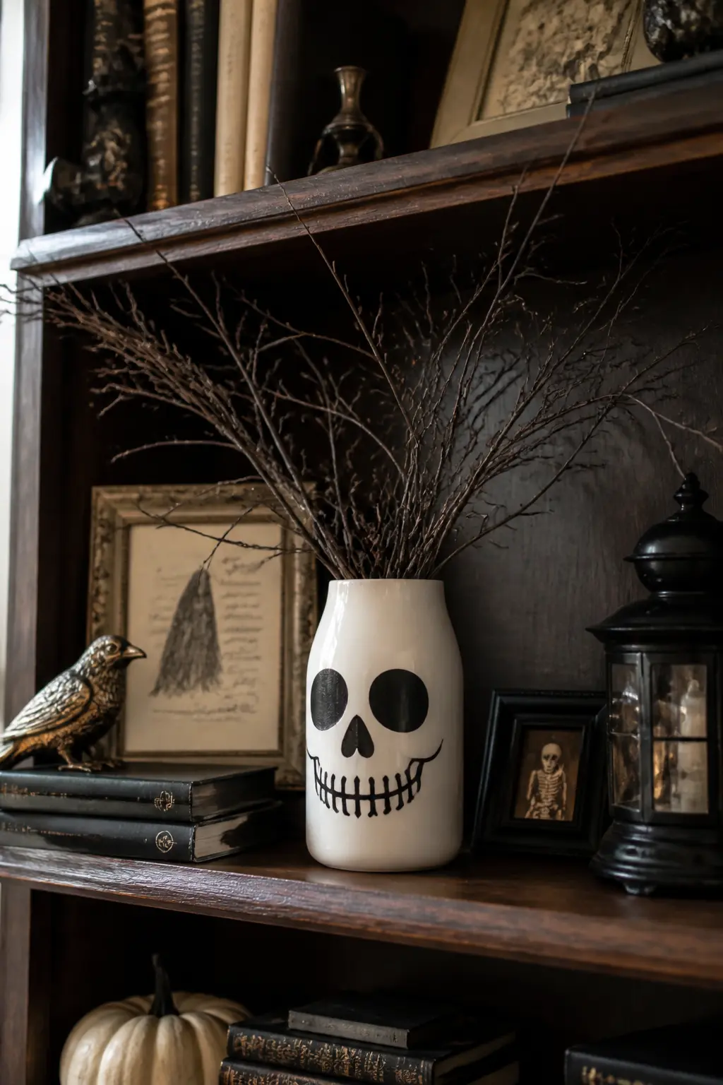 Painted Skull Vase