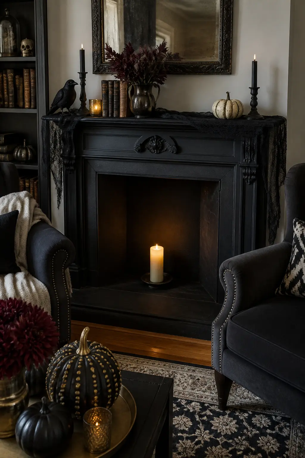 Set a Single Candle in an Empty Fireplace