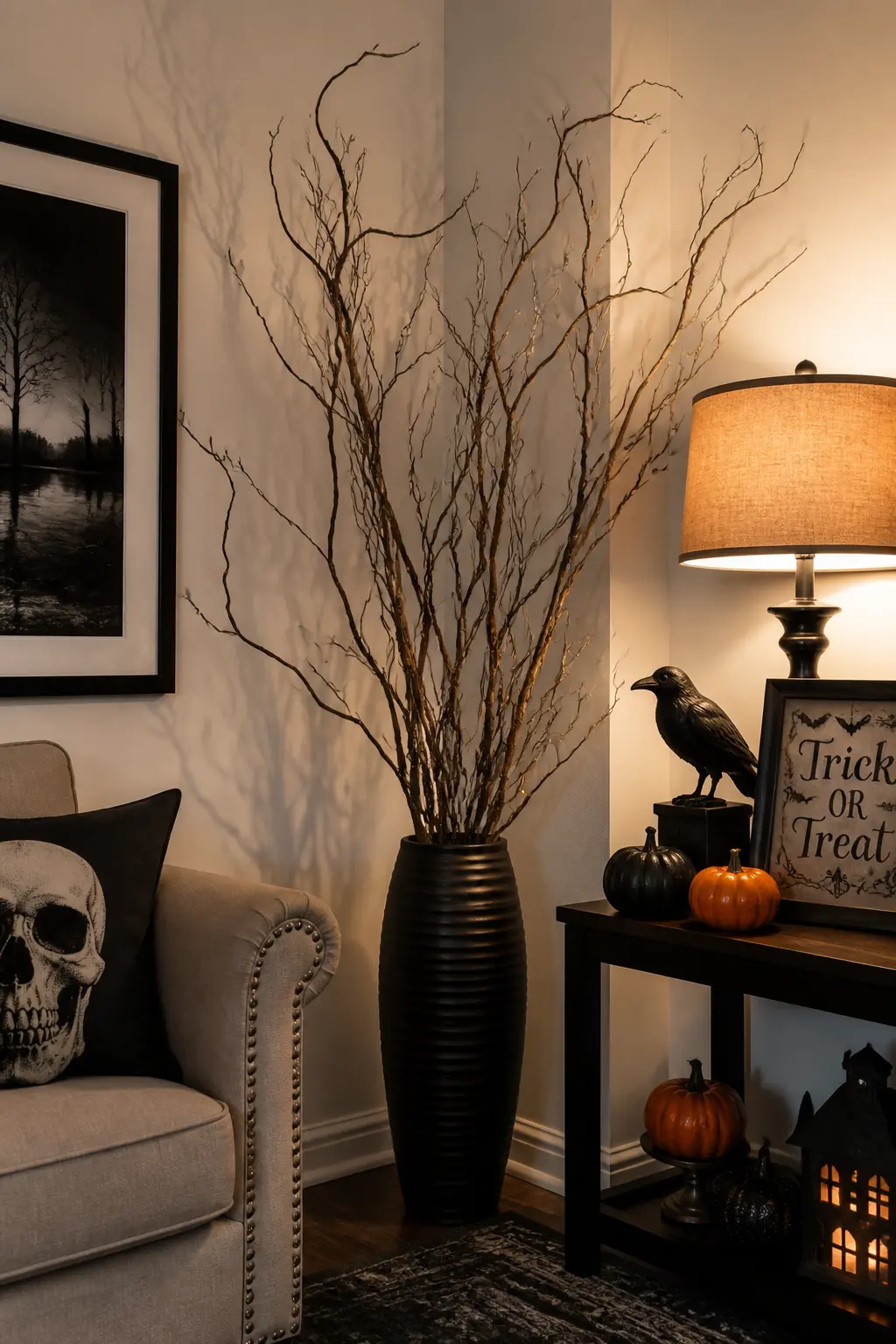 Stand Bare Branches in a Floor Vase