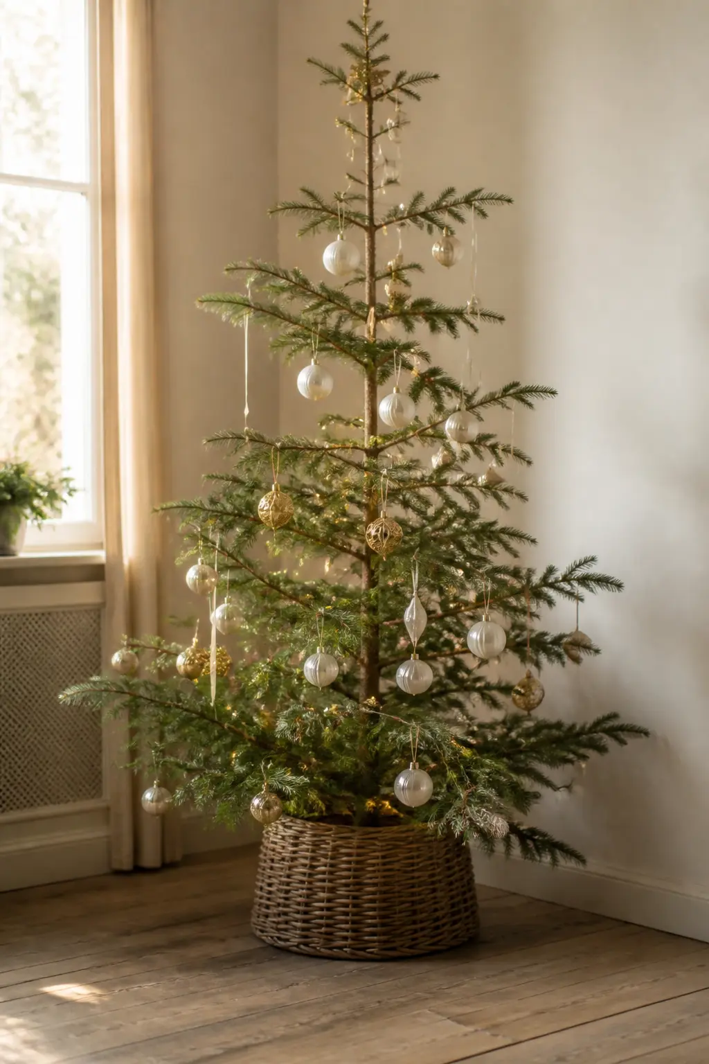A Deliberately Sparse Tree — Hang only what you would hang if you had to choose twelve things from everything you own. Elegant christmas tree decorations