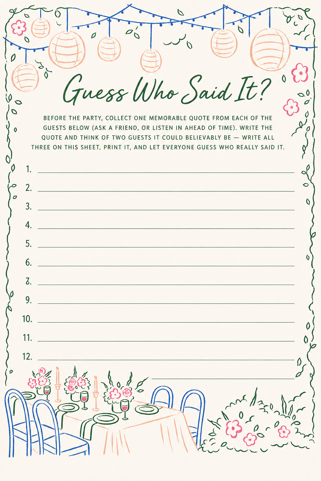 Guess Who Said It? printable