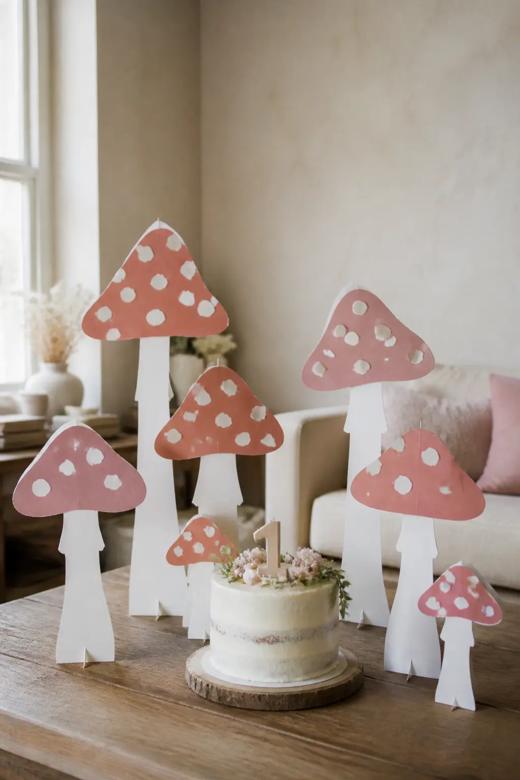 Toadstools Cut From Card