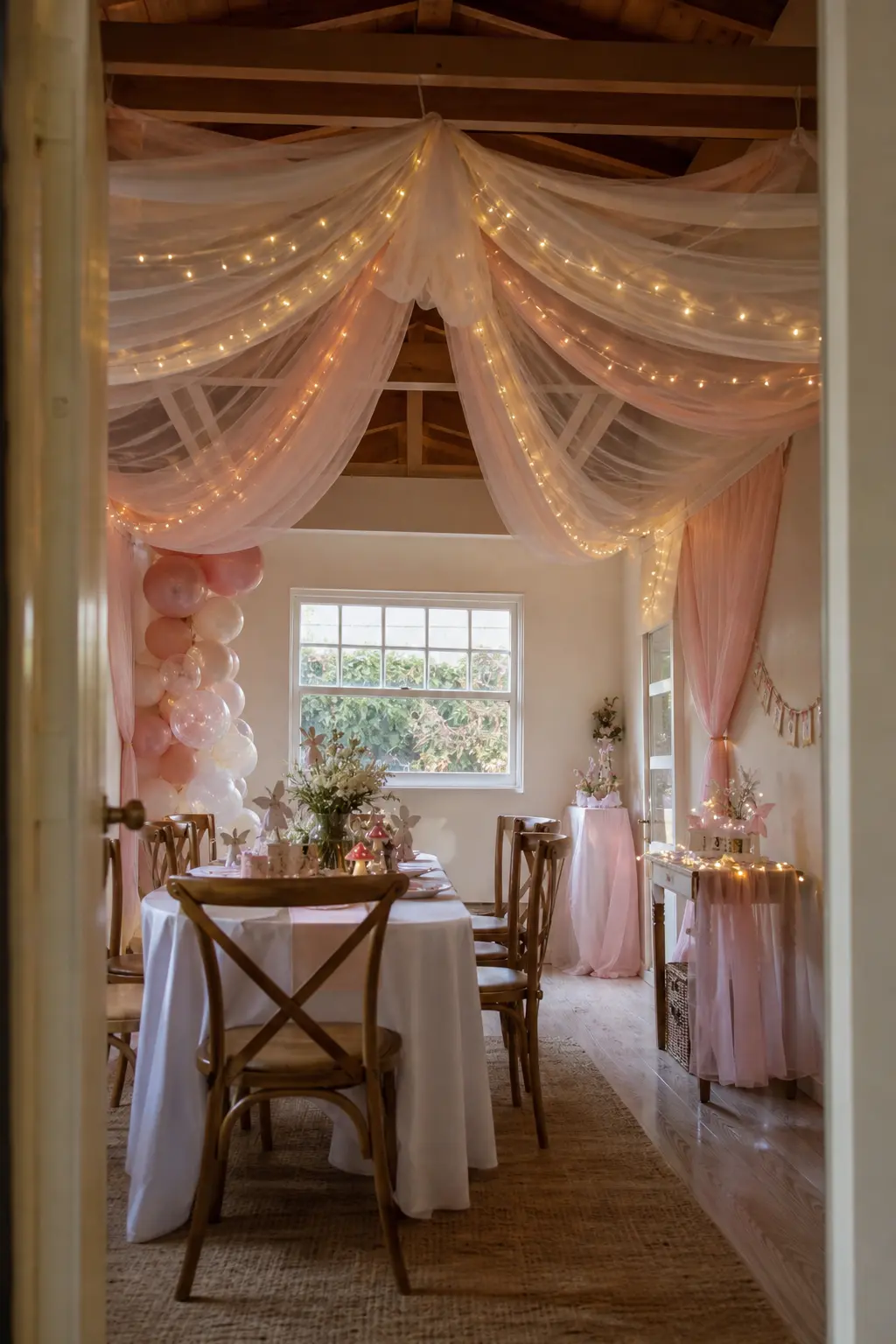 A Canopy of Sheer Fabric Overhead