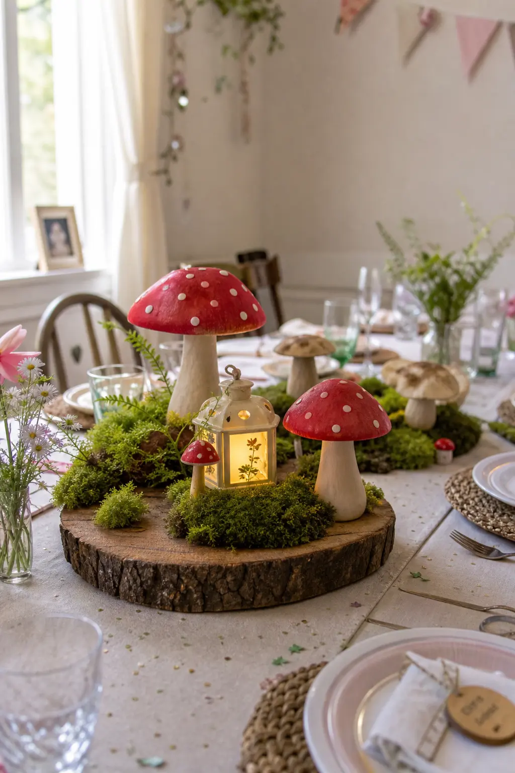 A Moss and Toadstool Centrepiece